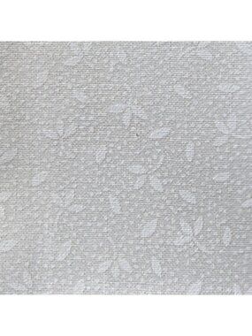 White Cotton Fabric Floral Pattern 20" x 44" Crafts Quilting DIY Projects